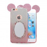 Wholesale iPhone 6s / 6 4.7 Minnie Diamond Star Mirror Case (Hot Pink)